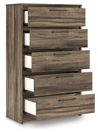Elbrim - Brown - Five Drawer Chest Accent Chests by Signature Design by Ashley® - Walls Furniture & Mattress