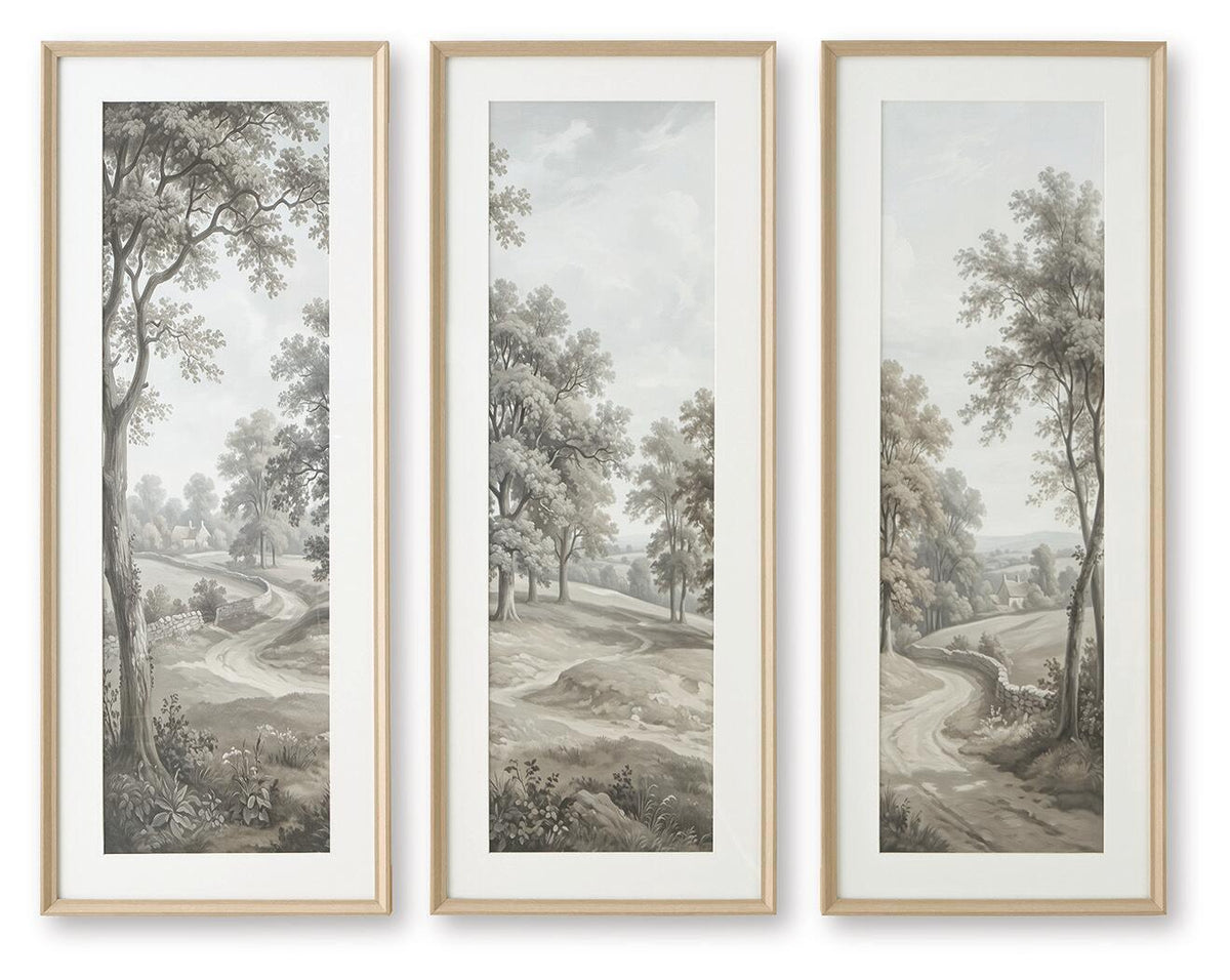 Dixonburg - Wall Art Set (Set of 3) - Taupe / Gray Framed Print Sets by Signature Design by Ashley® - Walls Furniture & Mattress