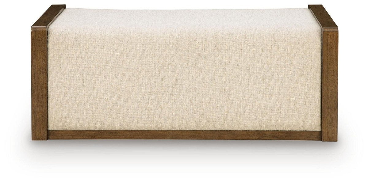 Marxmore - Upholstered Ottoman With Storage - Brown Storage Ottomans by Signature Design by Ashley® - Walls Furniture & Mattress