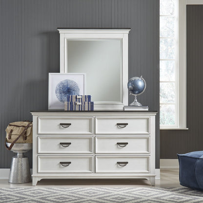 Allyson Park - Dresser & Mirror (6 Drawer Dresser) - White Dresser & Mirror by Liberty Furniture - Walls Furniture & Mattress