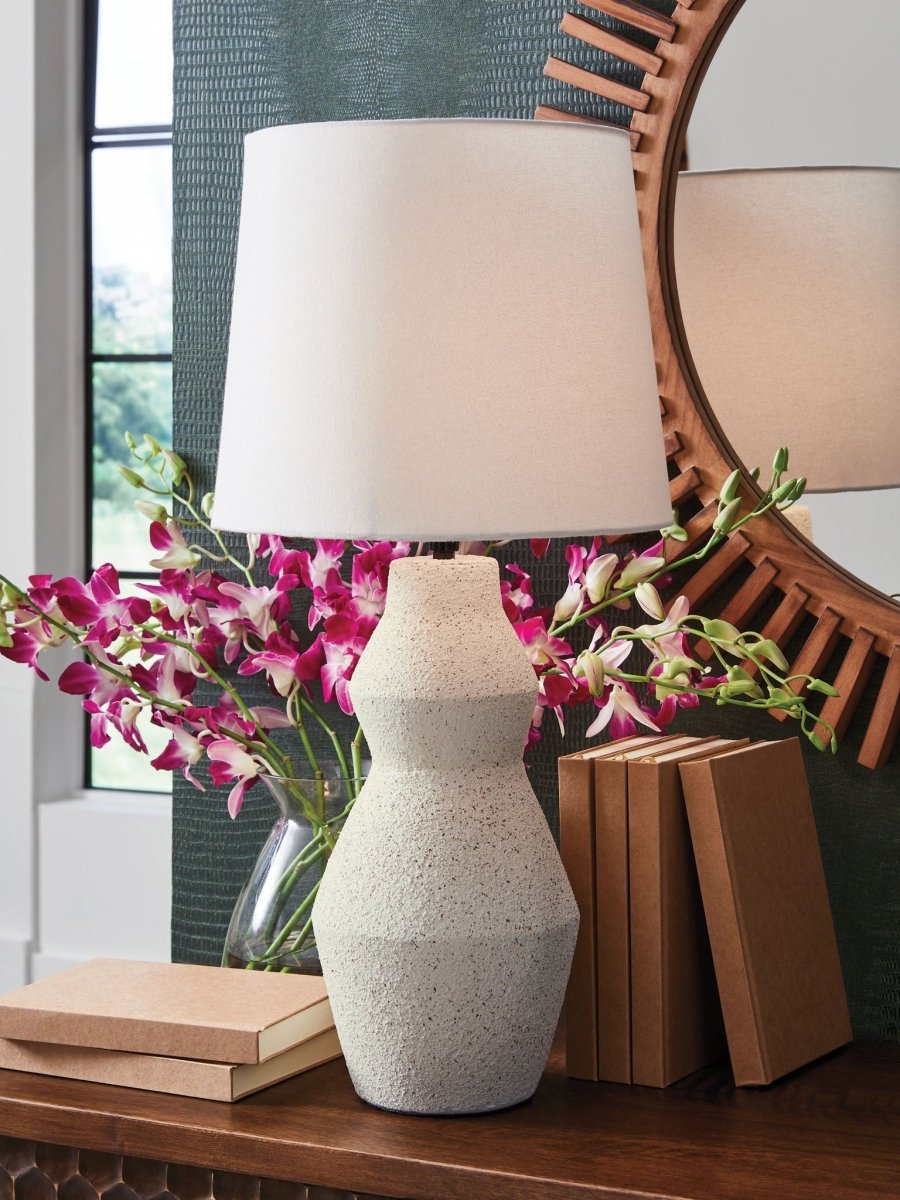 Dawthorne - Cream - Paper Table Lamp Table Lamps by Signature Design by Ashley® - Walls Furniture & Mattress