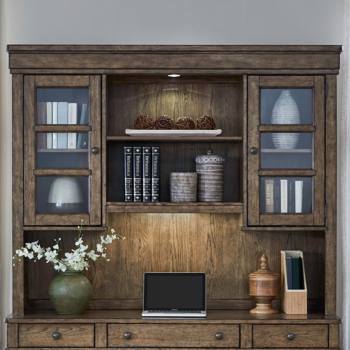 Carolina Park - Credenza Hutch - Brown Hutches by Liberty Furniture - Walls Furniture & Mattress