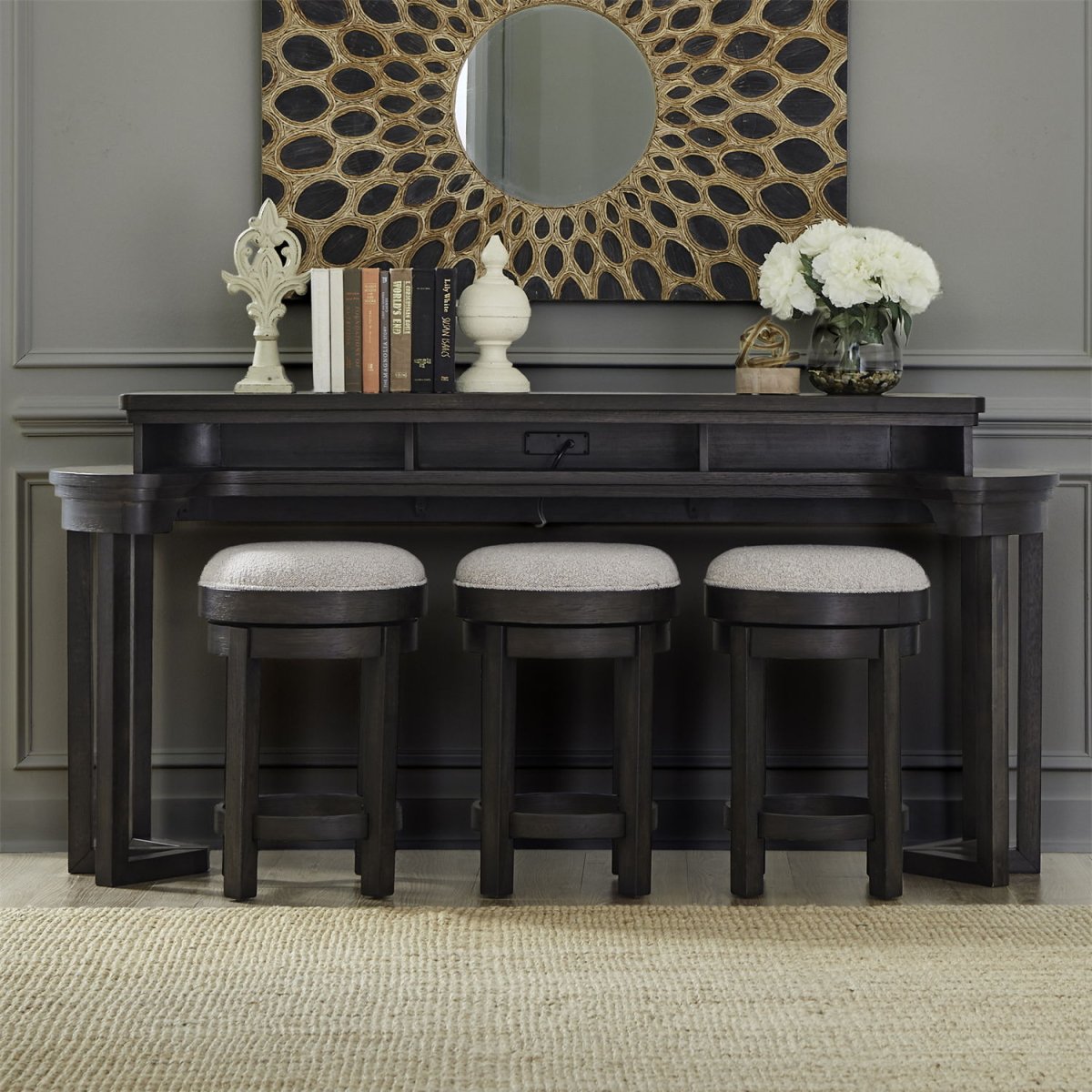 Weston - 4 Piece Bar Set - Peppercorn 4 Piece Living Room Sets by Liberty Furniture - Walls Furniture & Mattress