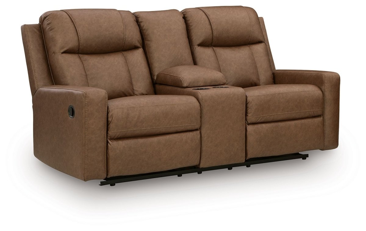 Mackmenville - Double Reclining Loveseat With Console Reclining Loveseats by Benchcraft® - Walls Furniture & Mattress