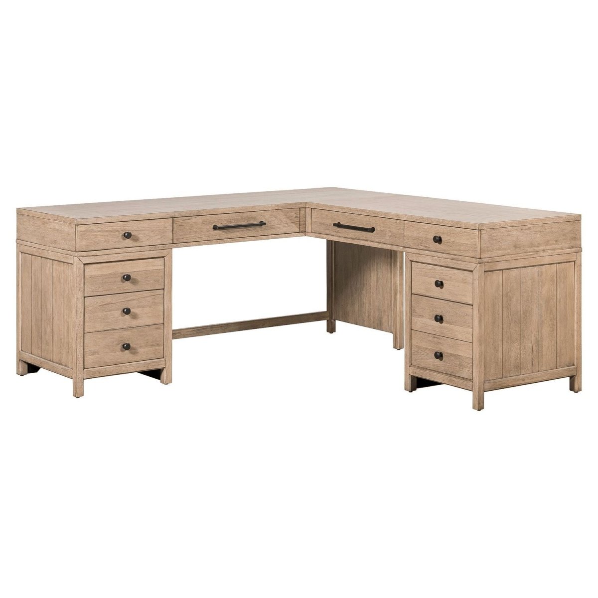 Proximity Place - L Shaped Desk - Barley Buff Corner Desks by Liberty Furniture - Walls Furniture & Mattress