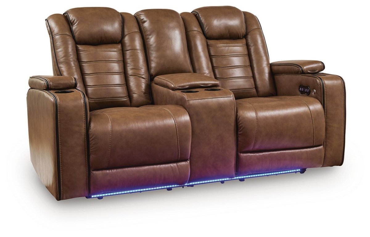 Gruaro - Power Reclining Loveseat With Console / Adjustable Headrest - Amber Reclining Loveseats by Signature Design by Ashley® - Walls Furniture & Mattress