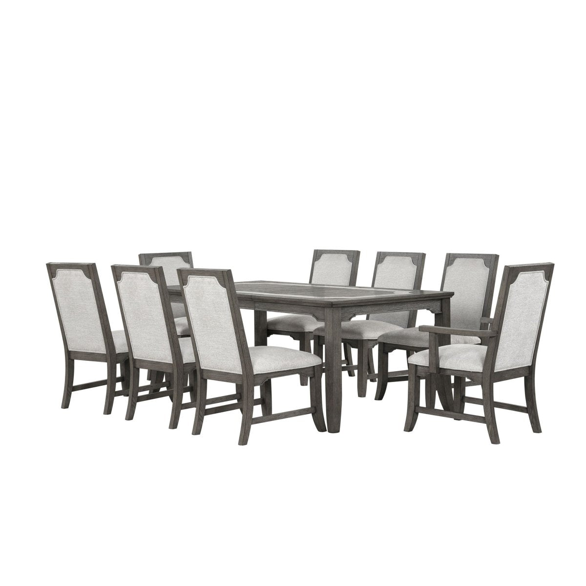 Lisbon - 7 Piece Dining Room Set (Rectangle Dining Table With 4 Chairs & 2 Arms Chairs) - Dark Gray / Gray 7 Piece Dining Room Sets by New Classic - Walls Furniture & Mattress