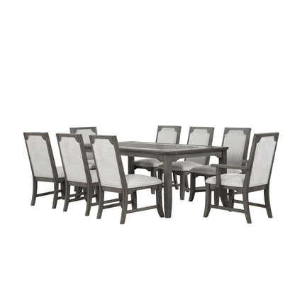 Lisbon - 7 Piece Dining Room Set (Rectangle Dining Table With 4 Chairs & 2 Arms Chairs) - Dark Gray / Gray 7 Piece Dining Room Sets by New Classic - Walls Furniture & Mattress