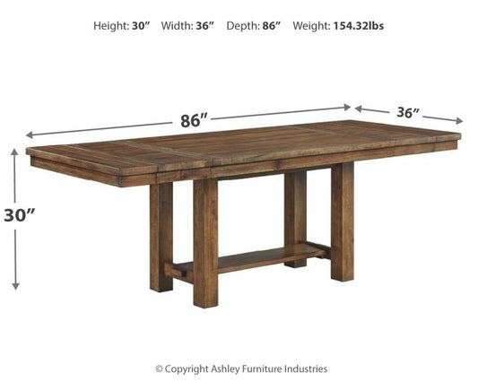 Moriville - Rectangular Dining Room Extension Table - Grayish Brown Dining Tables with Extensions by Signature Design by Ashley® - Walls Furniture & Mattress