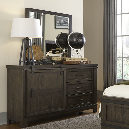 Thornwood Hills - 3 Drawers Dresser & Mirror - Dark Brown Dresser & Mirror by Liberty Furniture - Walls Furniture & Mattress