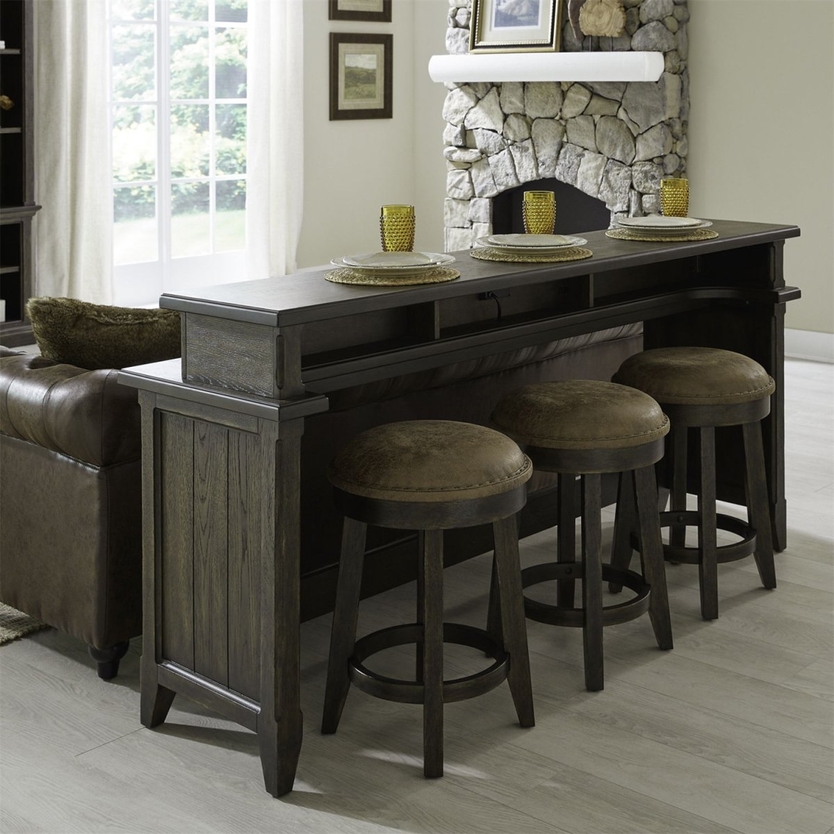 Paradise Valley - 4 Piece Living Room Set - Saddle Brown 4 Piece Living Room Sets by Liberty Furniture - Walls Furniture & Mattress