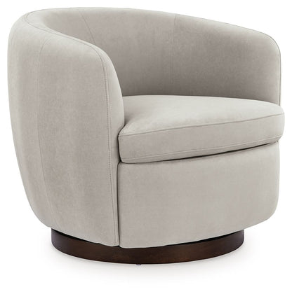 Annbury - Swivel Accent Chair - Light Beige Swivel Chairs by Signature Design by Ashley® - Walls Furniture & Mattress
