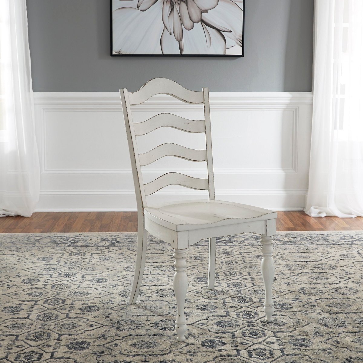 Magnolia Manor - Ladder Back Side Chair - White Side Chairs by Liberty Furniture - Walls Furniture & Mattress