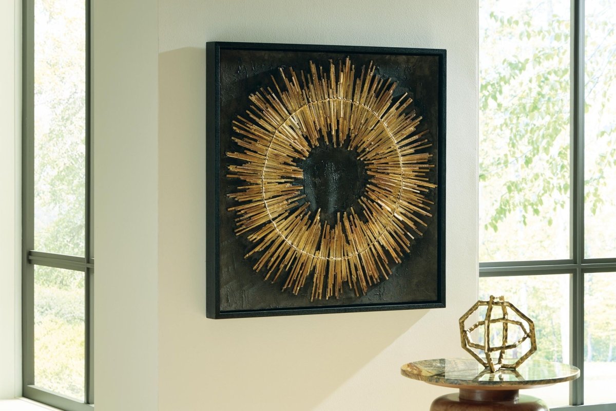 Buddins - Wall Art - Black / Gold Finish Canvas Art by Signature Design by Ashley® - Walls Furniture & Mattress