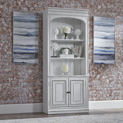 Magnolia Manor - Bunching Bookcase - White Standard Bookcases by Liberty Furniture - Walls Furniture & Mattress