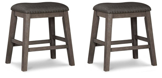 Caitbrook - Upholstered Stool (Set of 2) - Gray Stool Sets by Signature Design by Ashley® - Walls Furniture & Mattress