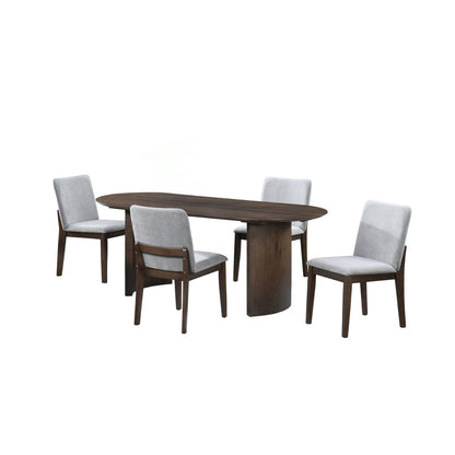 Kody - 79" Oval Fixed-Top Dining Table Set 5 Piece Dining Room Sets by New Classic - Walls Furniture & Mattress