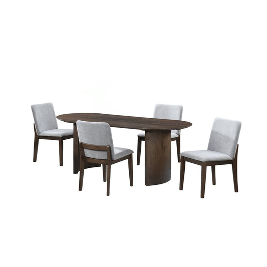 Kody - 79" Oval Fixed-Top Dining Table Set 5 Piece Dining Room Sets by New Classic - Walls Furniture & Mattress