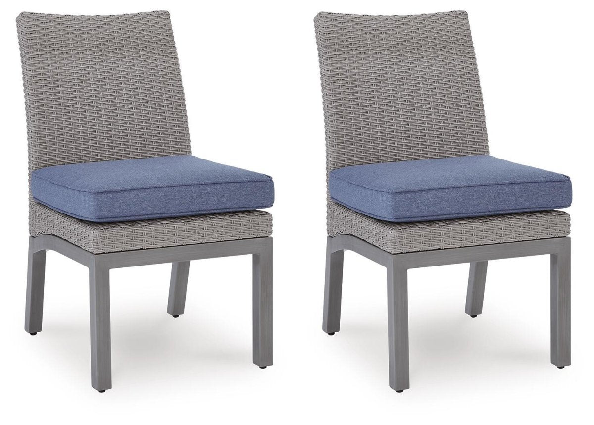 Half Moon Beach - Side Chair With Cushion (Set of 2) - Blue / Gray Chair Sets by Signature Design by Ashley® - Walls Furniture & Mattress
