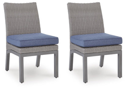 Half Moon Beach - Side Chair With Cushion (Set of 2) - Blue / Gray Chair Sets by Signature Design by Ashley® - Walls Furniture & Mattress