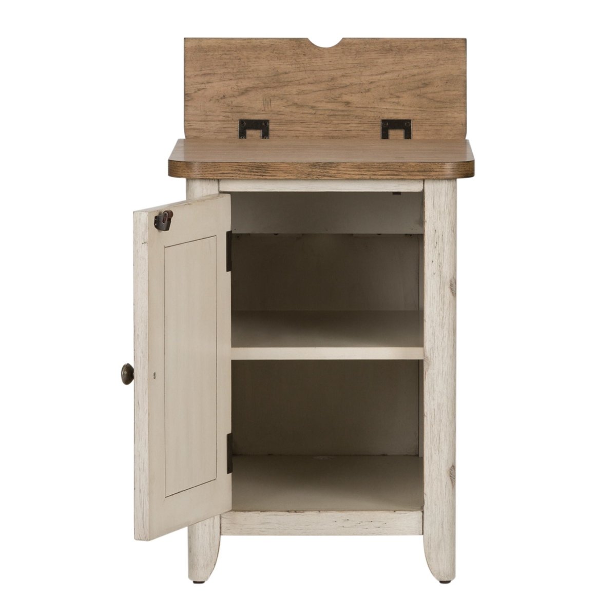 Farmhouse Reimagined - Door Chair Side Table With Charging Station - White Chair Side Tables by Liberty Furniture - Walls Furniture & Mattress
