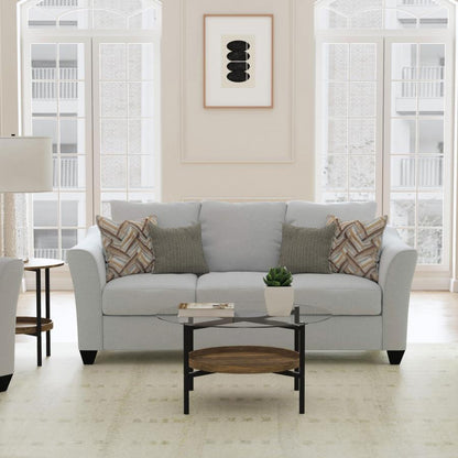 Salizar - Upholstered Flared Arm Sofa Stationary Sofas by CoasterEssence - Walls Furniture & Mattress