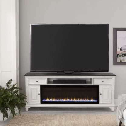 Fireplace TV Consoles - 82" Fireplace TV Console - White Fireplace TV Stands by Liberty Furniture - Walls Furniture & Mattress