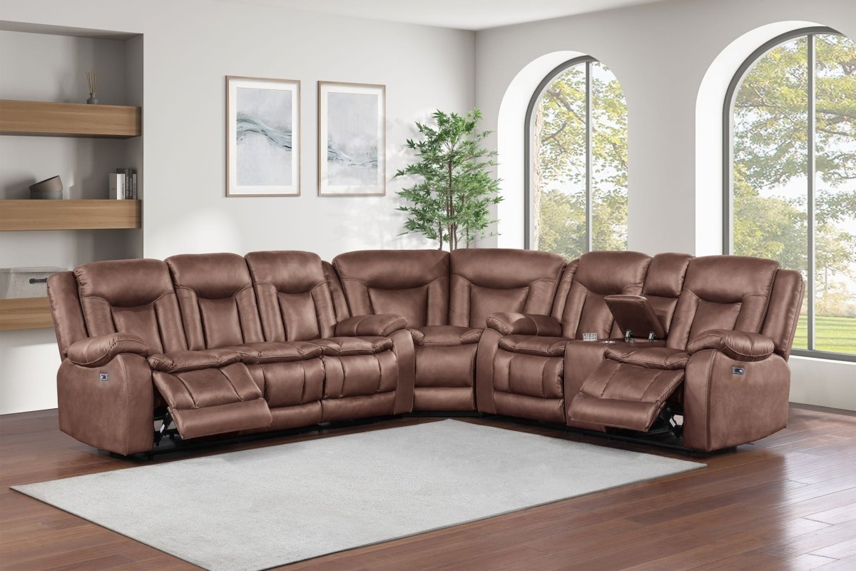 Morello - 3 Piece Manual Sofa/Loveseat/Wedge Reclining Sectionals by New Classic - Walls Furniture & Mattress