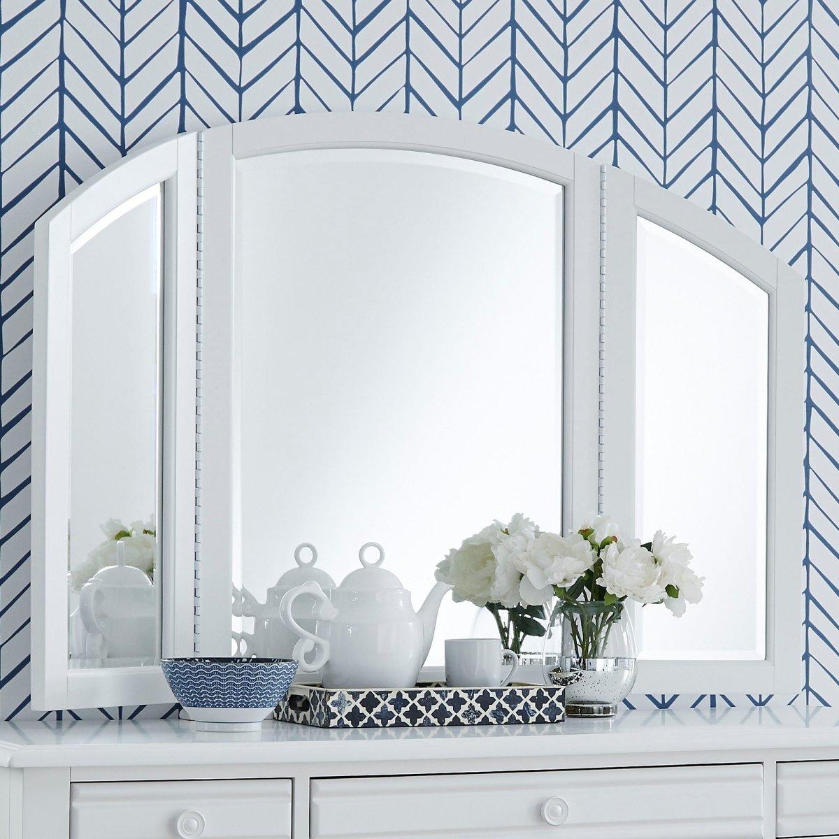 Summer House - Vanity Mirror - White Vanity Mirrors by Liberty Furniture - Walls Furniture & Mattress