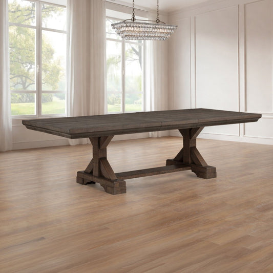 Augusta - Rectangle Dining Table - Rustic Brown Dining Tables with Extensions by New Classic - Walls Furniture & Mattress