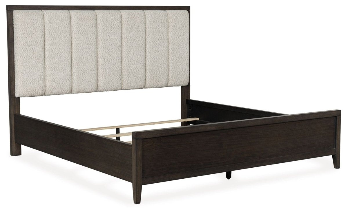 Westonfort - King Upholstered Panel Bed - Espresso Upholstered Beds by Ashley® - Walls Furniture & Mattress