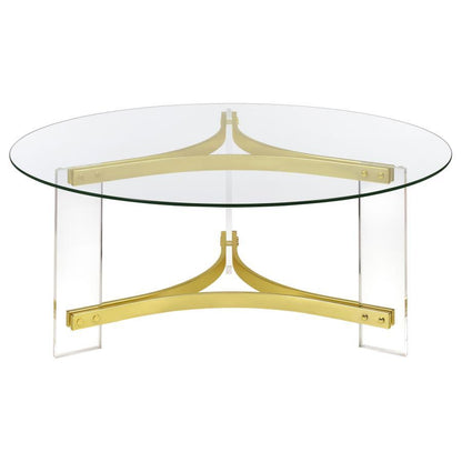 Janessa - Round Glass Top Acrylic Leg Table End Tables by Coaster Fine Furniture - Walls Furniture & Mattress
