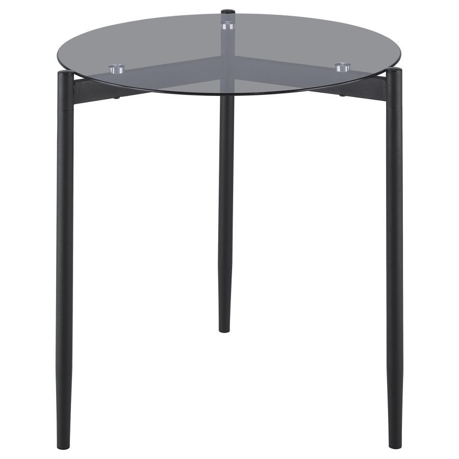 Rosalie - Round Smoked Glass Top Table End Tables by CoasterEveryday - Walls Furniture & Mattress