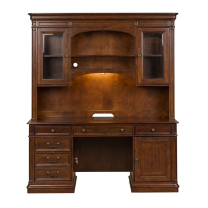 Brayton Manor - 3 Piece Jr Executive Credenza - Dark Brown Credenzas & Hutches by Liberty Furniture - Walls Furniture & Mattress