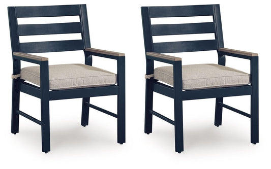 East Beach - Arm Chair With Cushion (Set of 2) - Blue Chair Sets by Signature Design by Ashley® - Walls Furniture & Mattress