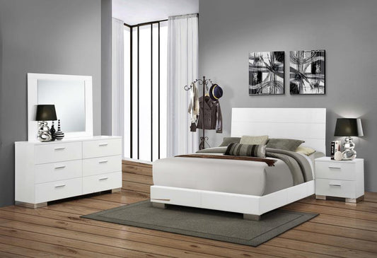 Felicity - Contemporary Panel Bed Bedroom Set 4 Piece Bedroom Sets by CoasterEssence - Walls Furniture & Mattress