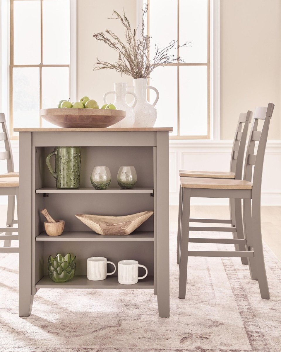 Harperfeld - Rectangular Dining Room Counter Table - Natural / Gray Counter Tables by Signature Design by Ashley® - Walls Furniture & Mattress