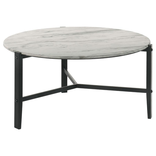 Tandi - Round Faux Marble Table End Tables by CoasterEssence - Walls Furniture & Mattress