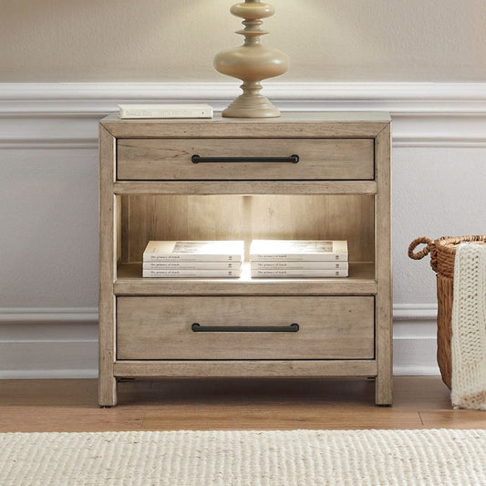 Proximity Place - Bedside Chest With Charging Station - Brown Nightstands w/ Charging Stations by Liberty Furniture - Walls Furniture & Mattress