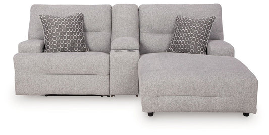 Acklen Place - 4 Pc. - 3 - Piece Power Reclining Sectional Sofa With Raf Chaise, Wide Seat Power Recliner - Pewter 4 Piece Living Room Sets by Signature Design by Ashley® - Walls Furniture & Mattress