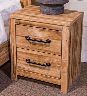 Maystonna - Brown - Two Drawer Night Stand Accent Nightstands by Signature Design by Ashley® - Walls Furniture & Mattress