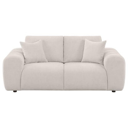 Burnett - Chenille Upholstered Wide Arm Loveseat Stationary Loveseats by Coaster Fine Furniture - Walls Furniture & Mattress