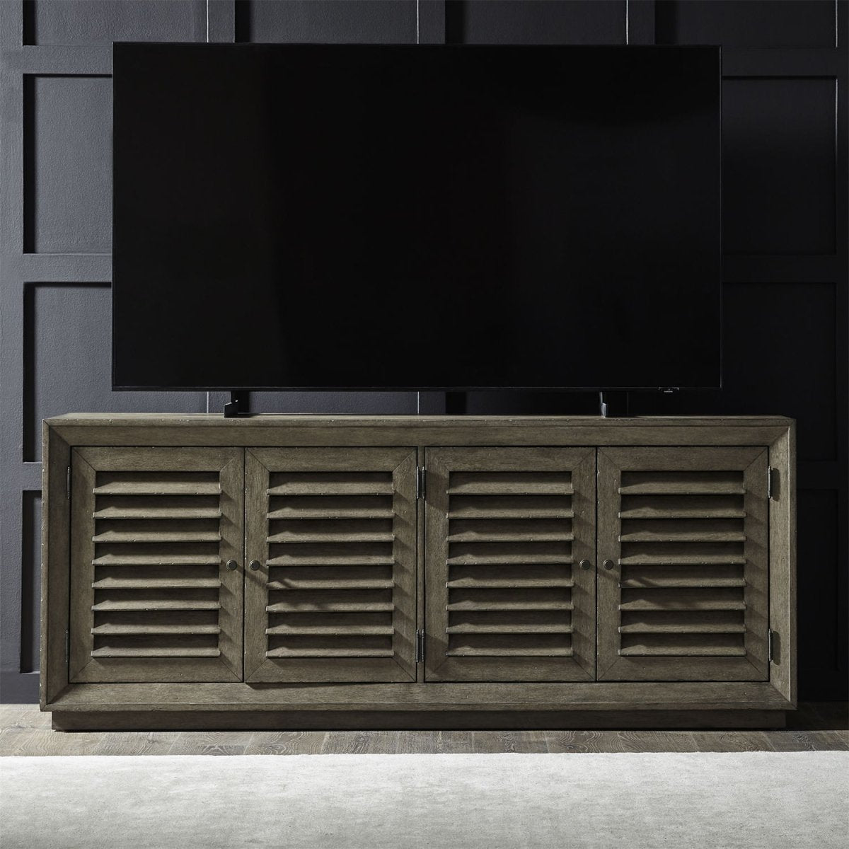 Aspen Sky - 78" TV Console - Weathered Saddle Brown TV Stands by Liberty Furniture - Walls Furniture & Mattress