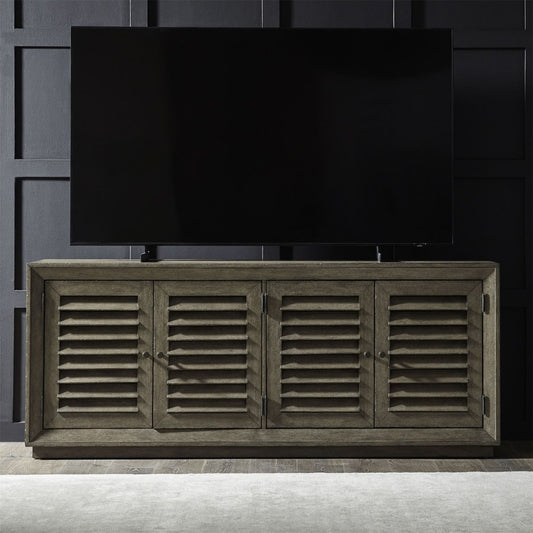 Aspen Sky - 78" TV Console - Weathered Saddle Brown TV Stands by Liberty Furniture - Walls Furniture & Mattress