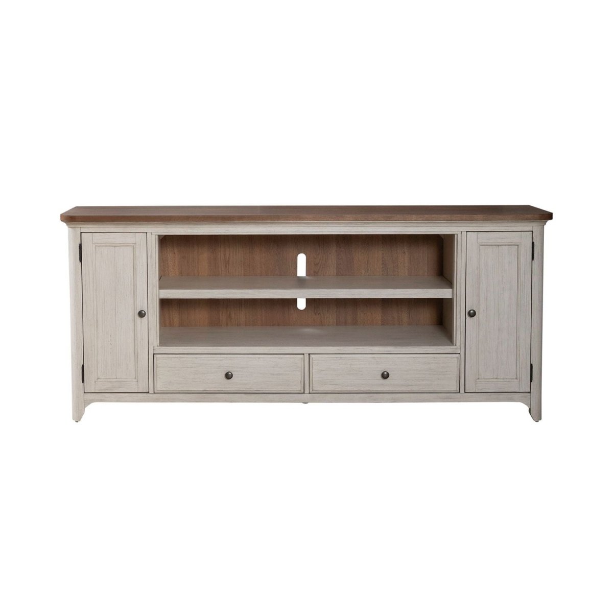 Fireplace TV Consoles - 80" Fireplace TV Console FTS - Brown Fireplace TV Stands by Liberty Furniture - Walls Furniture & Mattress