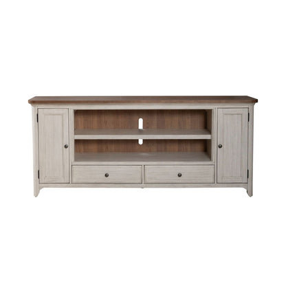 Fireplace TV Consoles - 80" Fireplace TV Console FTS - Brown Fireplace TV Stands by Liberty Furniture - Walls Furniture & Mattress