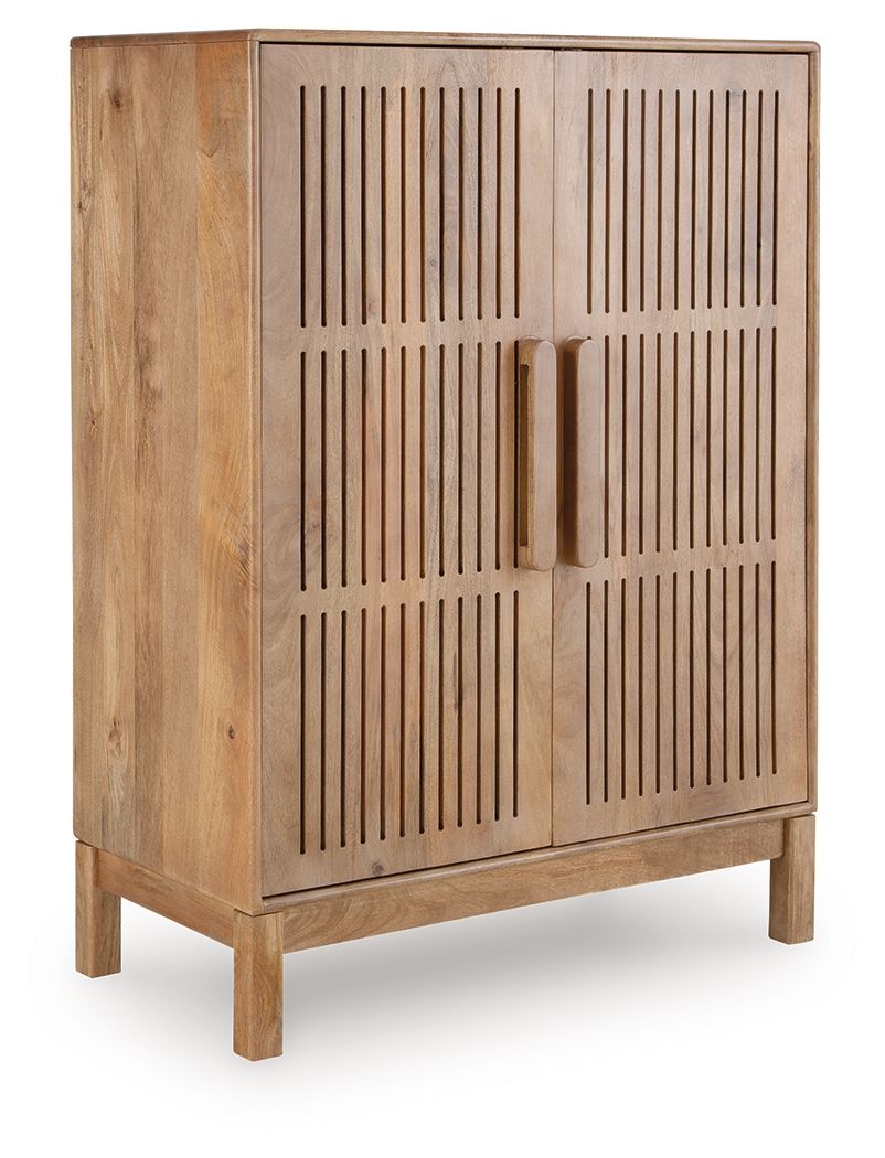 Pellamour - Natural Brown - Bar Cabinet Wine Cabinets by Signature Design by Ashley® - Walls Furniture & Mattress