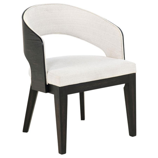 Leandro - Upholstered Dining Arm Chair (Set of 2) - Burnished Black / Cream Chair Sets by Coaster Fine Furniture - Walls Furniture & Mattress