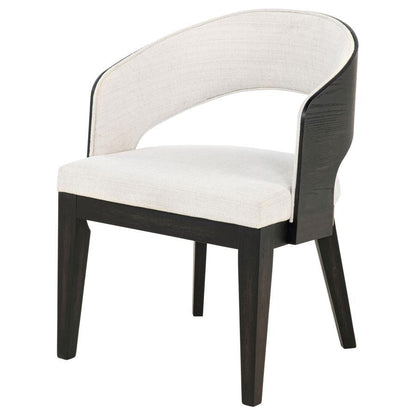 Leandro - Upholstered Dining Arm Chair (Set of 2) - Burnished Black / Cream Chair Sets by Coaster Fine Furniture - Walls Furniture & Mattress