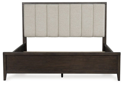 Westonfort - California King Upholstered Panel Bed - Espresso Upholstered Beds by Ashley® - Walls Furniture & Mattress
